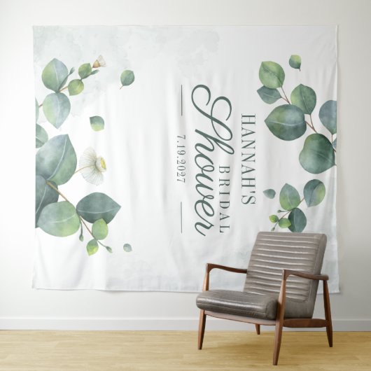 Eucalyptus Bruidsfeest Fotohokje Achtergrond Wandkleed (In Situ (horizontaal))
