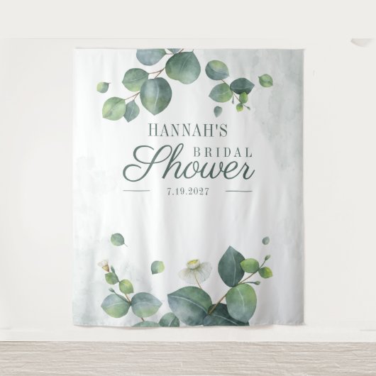 Eucalyptus Bruidsfeest Fotohokje Achtergrond Wandkleed (Voorkant)