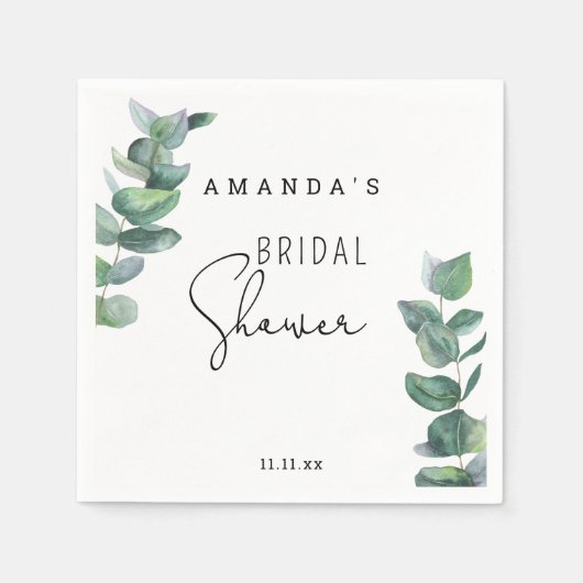 Eucalyptus - bruidsfeest  servet (Voorkant)