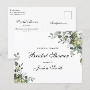 Eucalyptus Bruidsfeest Uitnodigingskaart Briefkaart