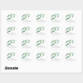 Eucalyptus - bruidsfeestje  ronde sticker (Vel)