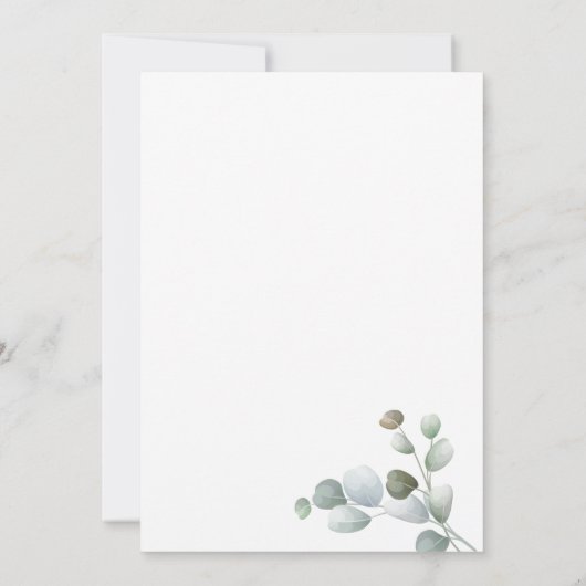 Eucalyptus bruidslunch Waterverf succulent Kaart (Achterkant)