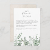 Eucalyptus bruiloft behuizing Details Kaart (Voorkant / Achterkant)