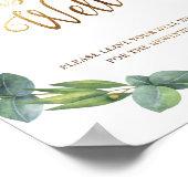 Eucalyptus bruiloft bord voor goedwillende wensen poster (Hoek)