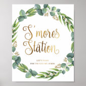 Eucalyptus bruiloft bord voor station s'mores poster (Voorkant)