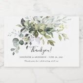 Eucalyptus bruiloft Dank u gunst Voedselcontainer Etiket (Enkel label)