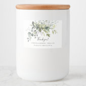 Eucalyptus bruiloft Dank u gunst Voedselcontainer Etiket (Voorkant)