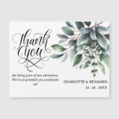 Eucalyptus bruiloft Dank u Magnetische Kaart (Voorkant)