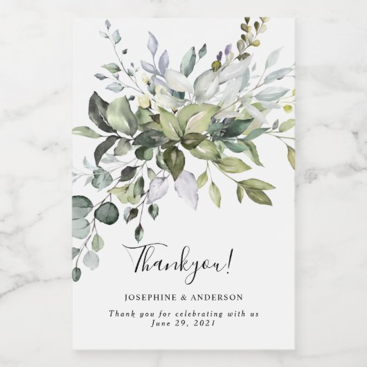 Eucalyptus Bruiloft Dank u Voedsel Label Set Voedselcontainer Etiket (Enkel label)