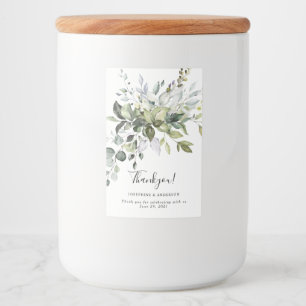 Eucalyptus Bruiloft Dank u Voedsel Label Set Voedselcontainer Etiket