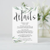 Eucalyptus bruiloft details Kaart rustiek (Staand voorkant)