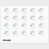Eucalyptus - bruiloft feest bedankje ronde sticker (Vel)