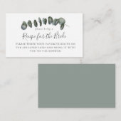 Eucalyptus Bruiloft Feest Recept Verzoek  Informatiekaartje (Voorkant / Achterkant)