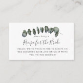 Eucalyptus Bruiloft Feest Recept Verzoek Informatiekaartje (Voorkant)