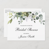 Eucalyptus Bruiloft Feest Uitnodiging Postkaart (Voorkant / Achterkant)