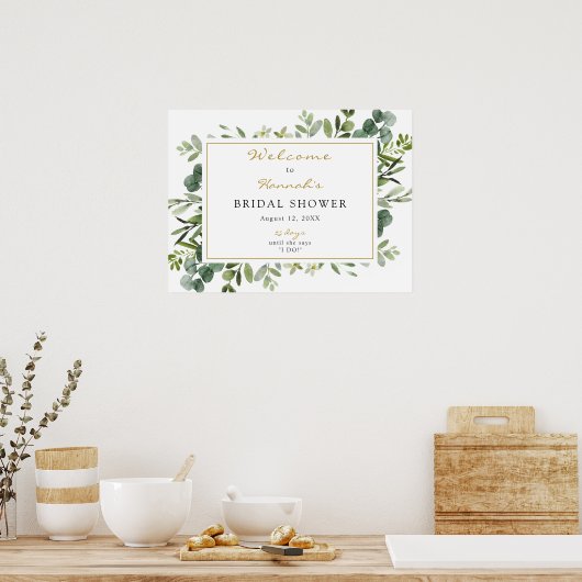 Eucalyptus Bruiloft Feest Welkom Bord Poster (Keuken)