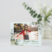 Eucalyptus Bruiloft Feestje FOTO Uitnodiging Postk (Staand voorkant)