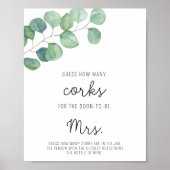 Eucalyptus - Bruiloft Feestje Raad Hoeveel Kurken  Poster (Voorkant)