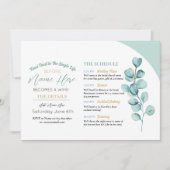 Eucalyptus Bruiloft Feestje Verlof Mint Kaart (Voorkant)