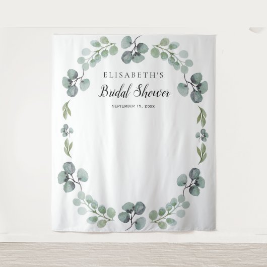 Eucalyptus bruiloft foto booth prop achtergrond wandkleed (Voorkant)
