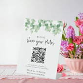 Eucalyptus bruiloft fotoalbum QR code Welkom Reclamebord Met Voetstuk