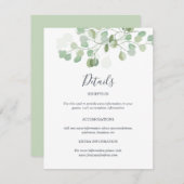 Eucalyptus Bruiloft Gast Informatie Kaart invoegen (Voorkant / Achterkant)