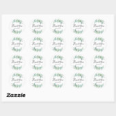 Eucalyptus bruiloft gepersonaliseerd dank u sticke ronde sticker (Vel)