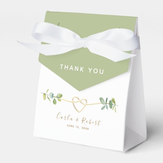 Eucalyptus bruiloft gunst box bedankdoosjes (Voorkant Zijde)