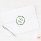 Eucalyptus bruiloft gunst dank u ronde sticker (Envelop)