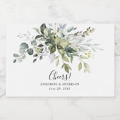 Eucalyptus bruiloft gunsten Liquor fles labels Likeurfles Etiket (Enkel label)