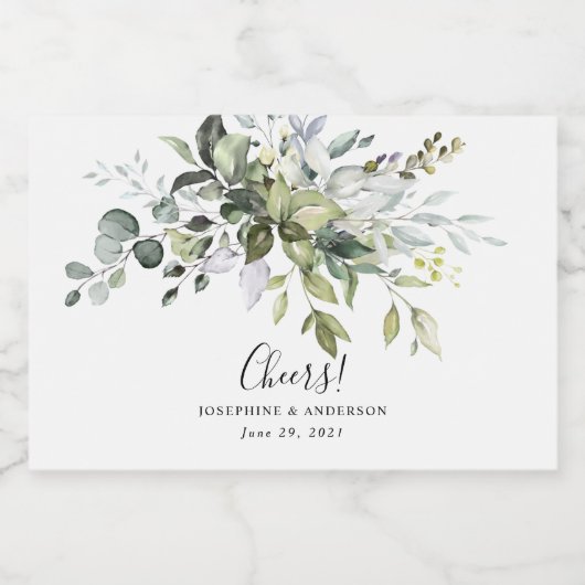 Eucalyptus bruiloft gunsten Liquor fles labels Likeurfles Etiket (Enkel label)