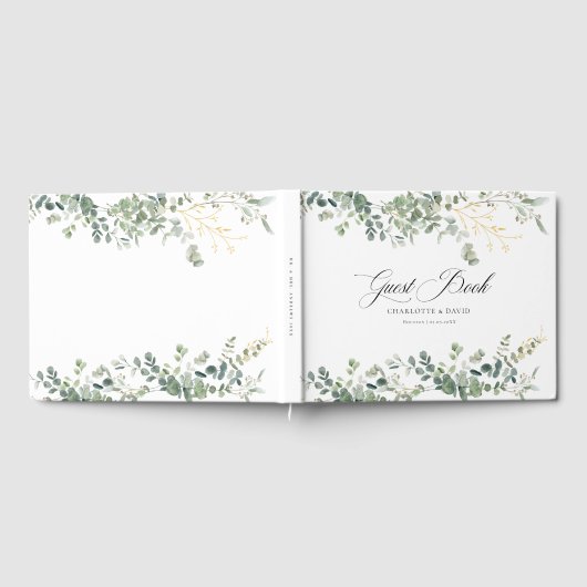 Eucalyptus bruiloft handschrift bruiloft gastenboek (Volledig)