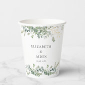 Eucalyptus bruiloft handschrift bruiloft papieren bekers (Voorkant)