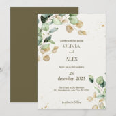 Eucalyptus bruiloft kaart (Voorkant / Achterkant)