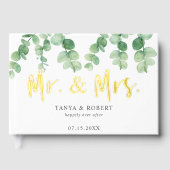 Eucalyptus bruiloft meneer en mevrouw Elegant Gastenboek (Voorkant)