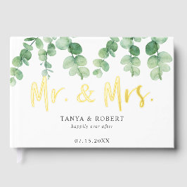 Eucalyptus bruiloft meneer en mevrouw Elegant Gastenboek