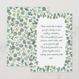 Eucalyptus Bruiloft Notitiekaartje