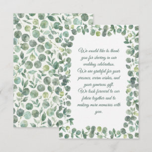 Eucalyptus Bruiloft Notitiekaartje