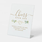 Eucalyptus bruiloft open bar voetstuk teken reclamebord met voetstuk (Voorkant)