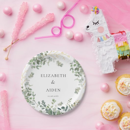 Eucalyptus Bruiloft  Papieren Bordje (Feest)