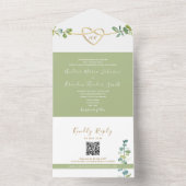Eucalyptus Bruiloft QR Code All In One Uitnodiging (Binnen)