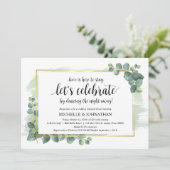 Eucalyptus bruiloft repetitie diner uitnodiging (Staand voorkant)