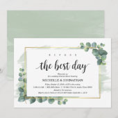 Eucalyptus bruiloft repetitie diner uitnodiging (Voorkant / Achterkant)