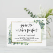 Eucalyptus bruiloft repetitie diner uitnodiging (Staand voorkant)