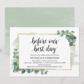 Eucalyptus bruiloft repetitie diner uitnodiging (Voorkant / Achterkant)