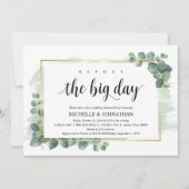 Eucalyptus bruiloft repetitie diner uitnodiging (Voorkant)