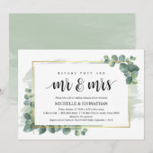 Eucalyptus bruiloft repetitie diner uitnodiging (Voorkant / Achterkant)