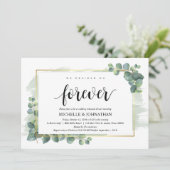 Eucalyptus bruiloft repetitie diner uitnodiging (Staand voorkant)