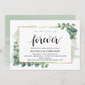 Eucalyptus bruiloft repetitie diner uitnodiging (Voorkant / Achterkant)