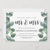 Eucalyptus bruiloft repetitie diner uitnodiging (Voorkant)